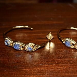 Alexis Bittar Gold Swarovski Crystal Hoop Earrings